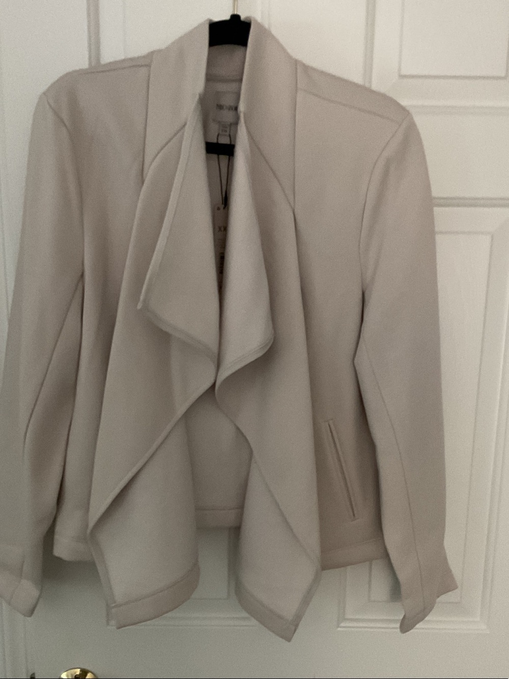 NIC+ZOE Draped Open-Front Jacket in Light Cream